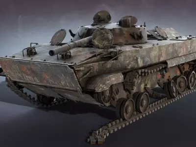 BMP-3 Burnt Low-poly 3D model