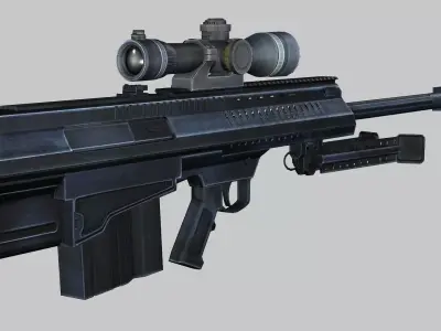 Sniper Denel 12NTW-20 Low-Poly 3D Model Low-poly 3D model
