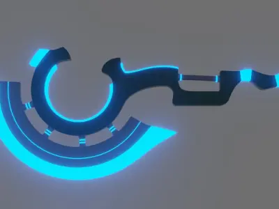 Sci Fi Axe Low-poly 3D model purchase