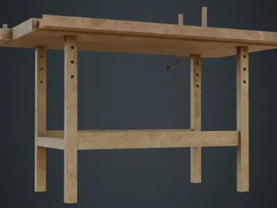 Workbench 1B Low-poly 3D model