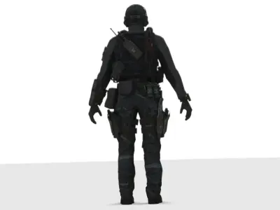 Tactical Spec Ops Soldier High-Quality Rigged  Low-poly 3D model