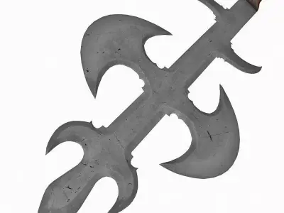 African throwing blade 3D model