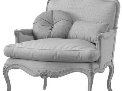 antique louis armchair art 245 3D model