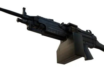 M249E2 3D Model Fully Rigged Machine Gun Low-poly 3D model