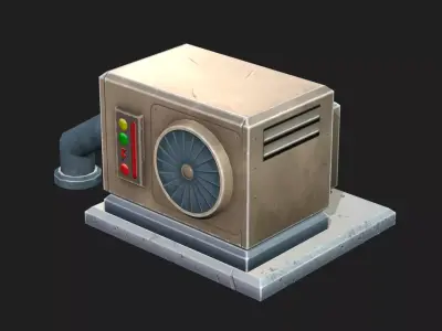 Stylized air conditioner Low-poly 3D model