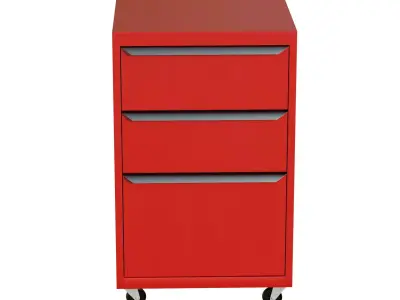 Red Filling Cabinet Toolbox Low-poly 3D model