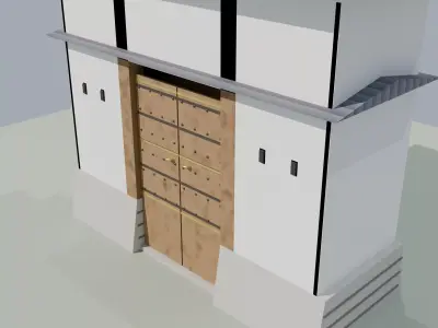 Japanese Castle Gate - Yaguramon Low Poly 3D Model Low-poly 3D model