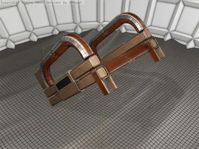 Wood Stairs Construction Element 2  Low-poly 3D model