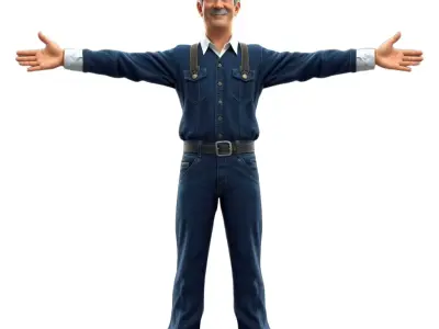 Cheerful Technician model pack Low-poly 3D model