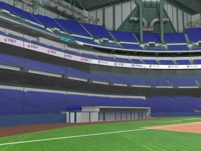 Stadium with Retractable Roof 3D model