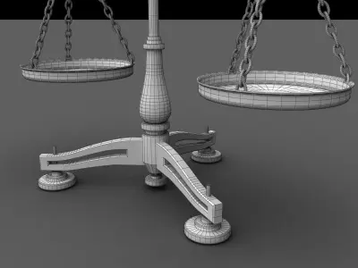 balanced scale and justice symbol 3D model