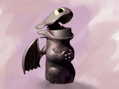 Toothless popcorn bucket 3D print model