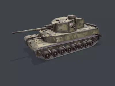 Type 5 Chi-Ri Japan Medium Tank Low-poly PBR Low-poly 3D model