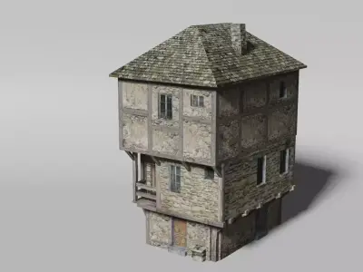 French medieval thirteenth century townhouse 3D model