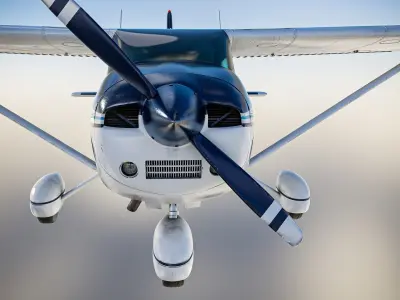 Cessna 182 Skylane ultralight Airplane Realistic Low-poly 3D model
