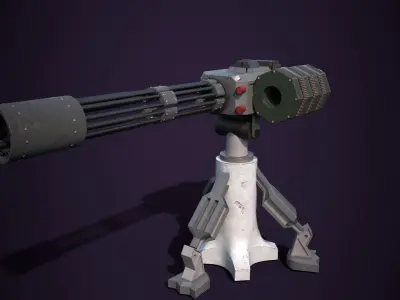 Minigun turret 3D model