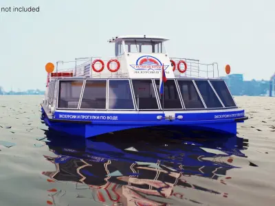 River Sightseeing Cruise Boat  purchase 3D model