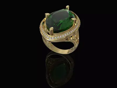Marquise antique ring 3D print model