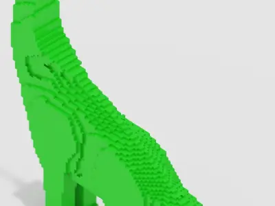 Voxel Brachiosaurus  Low-poly 3D model