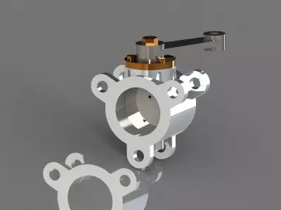butterfly valve Free 3D model