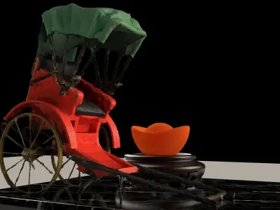 Chinese rickshaw   3D model