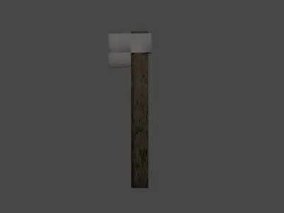 low poly axe wooden pole Free low-poly 3D model