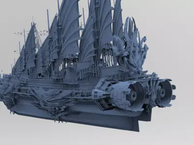 Dragon Queens Airship Slim 3D model