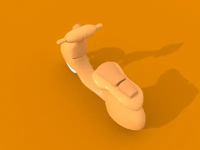 Low Poly Motorbike Rigged 3D model