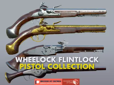 Weapon - Flintlock Wheellock Pistol Pack Bundle