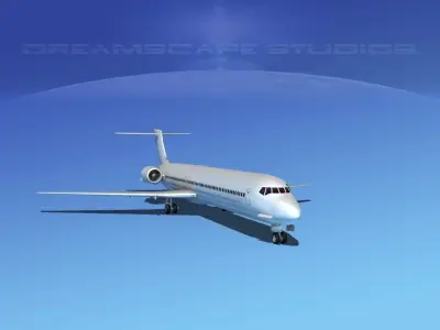 McDonnell Douglas MD-88 LP SS Low-poly 3D model