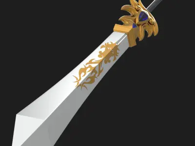 Giant Great Sword Garen LOL League of Legends Excalibur saber 3D model