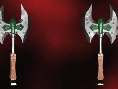 Double sided battle axe Low-poly 3D model