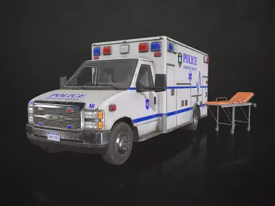 Ambulance Type 3 - V4 Low-poly 3D model