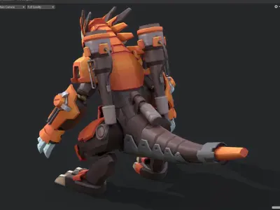 Tyrannosaurus robot Low-poly 3D model