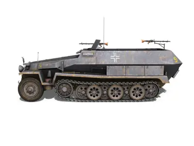 SDKFZ 251 1 - Ausf C - Half-track - 24PD 3D model