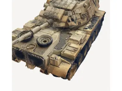 Historic War Tan Tank Model - Tan Military Tank 3D print model