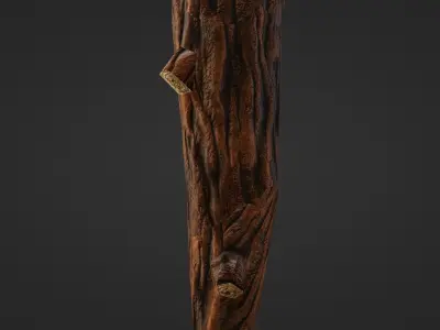 wood mace Free low-poly 3D model