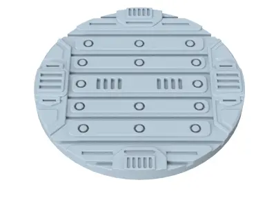 Sci-Fi Grated Floor Base Toppers 32mm Round Miniature Bases 3D print model