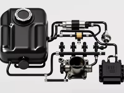 Automotive Fuel Injection System Model 3D model