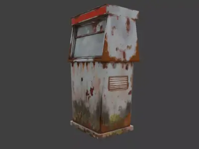 Rusty Modern Gas Station Pump Low-poly 3D model