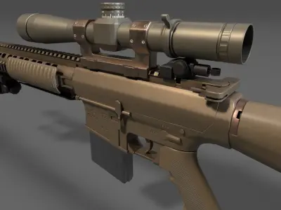 M110 Sniper Rifle  Low-poly 3D model