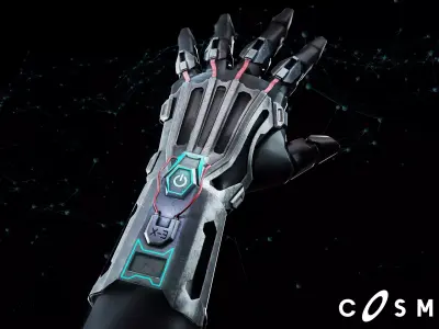 Cyberpunk X3 Combat Gloves Low-poly 3D model