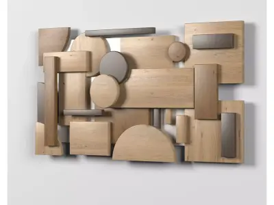 Wall shapes Decoration - Wood - 90x50 - Collection - Part 1 3D model