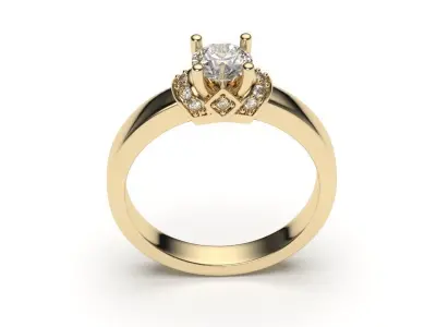 solitaire with ring sizes  8 part S122 3D print model