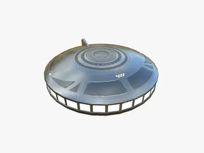 Alien Spaceship UFO A02 Aluminum - Sci Fi Spacecraft Design Low-poly 3D model