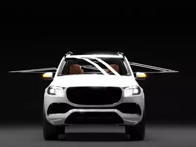 Luxury  SUV Rigged 3D Model With Interior 4x4 3D model