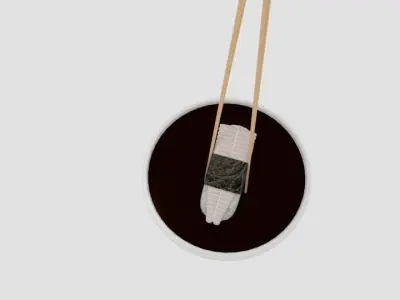 Chopstick Dip Dory Sushi Low-poly 3D model