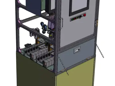 Automated hard disk swing arm OCR machine 3D model