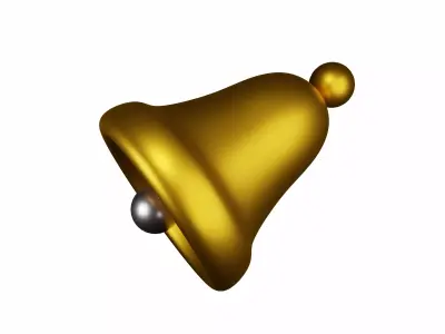 3d bell gold Low-poly 3D model