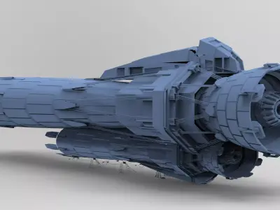Sci fi Airship Space Zeppelin top 2 3D model
